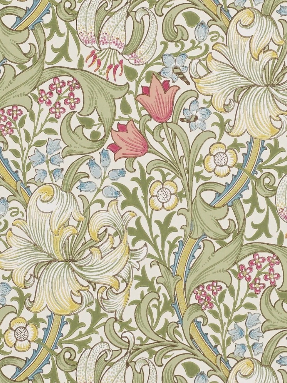 Morris & Co Golden Lily Wallpaper (2) rolls avail Green NWT Retails $432 each